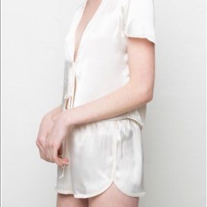 RARE White Brandy Melville Silk Sleep Set